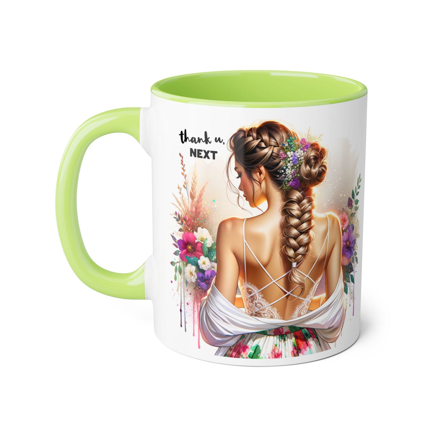 Thank U, Next Chic Floral Accent Mug, Next Season Inspired Coffee Cup, Gift for Her, Boho Style Drinkware, Home Decor, Unique Birthday Present