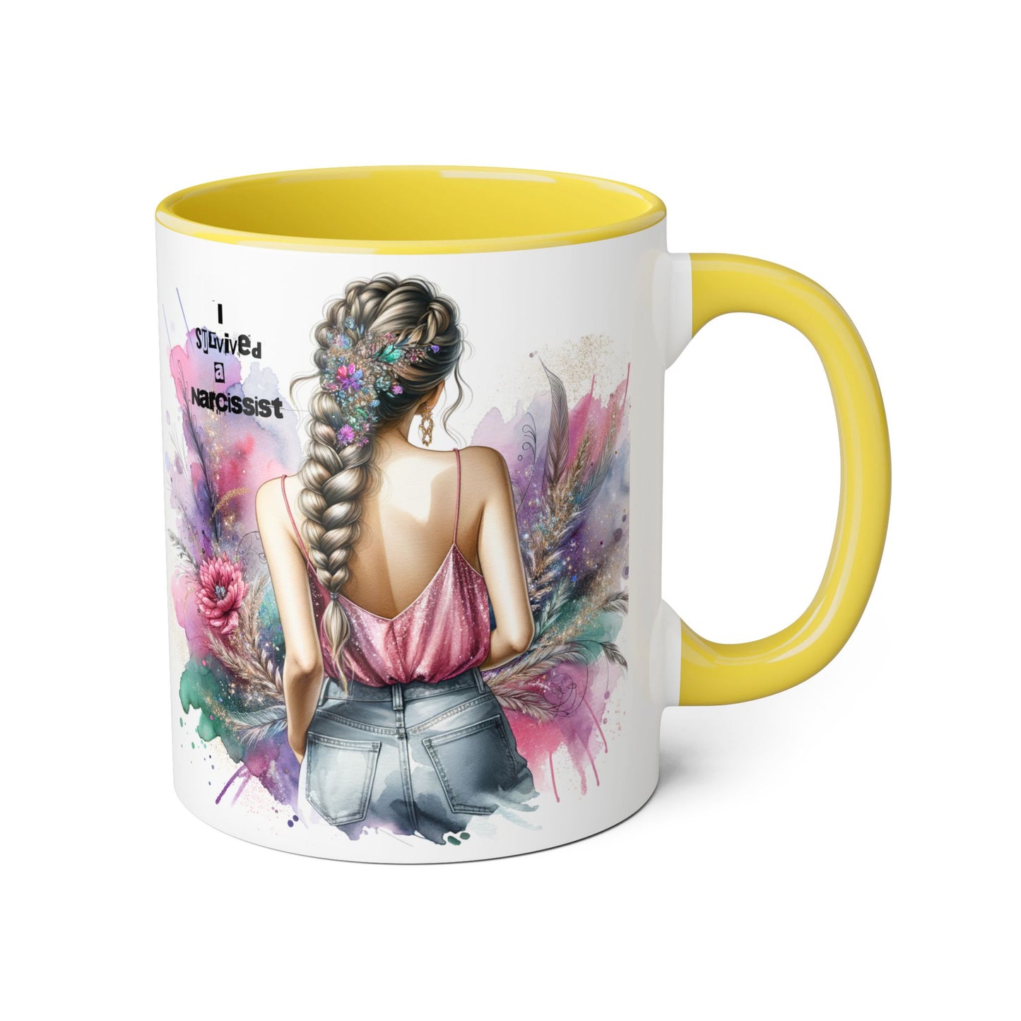 Artistic Narcissist Mug - 11oz Coffee Cup, Unique Gift, Inspirational Quote, Floral Design, Perfect for Friends & Family