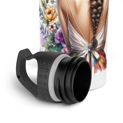 I Don't Make Mistakes, I Date Them Floral Motivational Water Bottle, Inspirational Stainless Steel Bottle, Eco-Friendly Hydration, Gift for Her, Fitness and Yoga Accessory