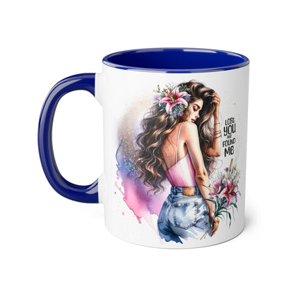 Lost You and Found Me Bohemian Accent Mugs - Lose You Found Me | Artistic Coffee Cup, Unique Gift, Decorative Drinkware, Floral Theme, Stylish Tea Mug
