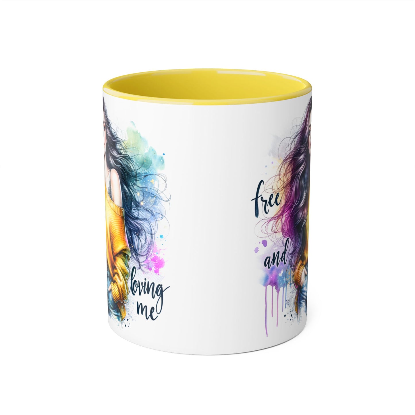 Colorful Inspirational Accent Mug, Free and Loving Me Coffee Cup, Artistic Drinkware Gift for Her, Vibrant Daily Motivation, Birthday [...]