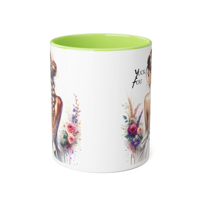 Yuck Fou Glamorous Floral Accent Mugs | Stylish Her Gift for Coffee Lovers | Unique Drinkware | Perfect for Birthdays, Anniversaries, & Weddings