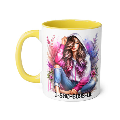 Stylish Accent Mug, 1-800-BOYS-DIE, Trendy Gift for Coffee Lovers, Aesthetic Drinkware for Home/Office, Perfect for Birthdays and [...]