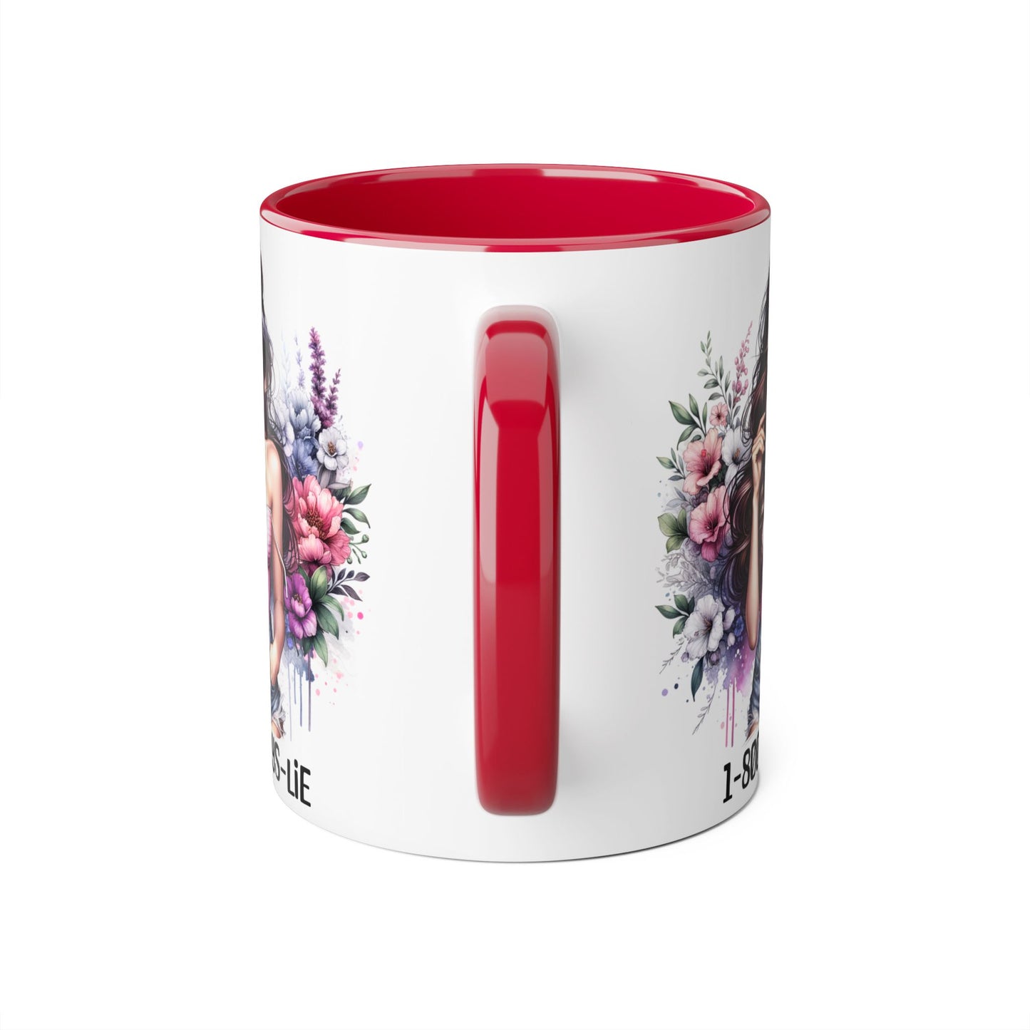 Chic Floral Coffee Mug - 1-800-BOYS-LIE, Trendy Gift for Her, Cute Floral Accent Mug, Coffee Lover's Gift, Girlfriend Mug