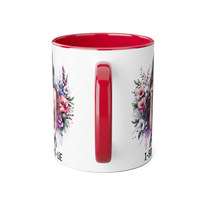 Chic Floral Coffee Mug - 1-800-BOYS-LIE, Trendy Gift for Her, Cute Floral Accent Mug, Coffee Lover's Gift, Girlfriend Mug