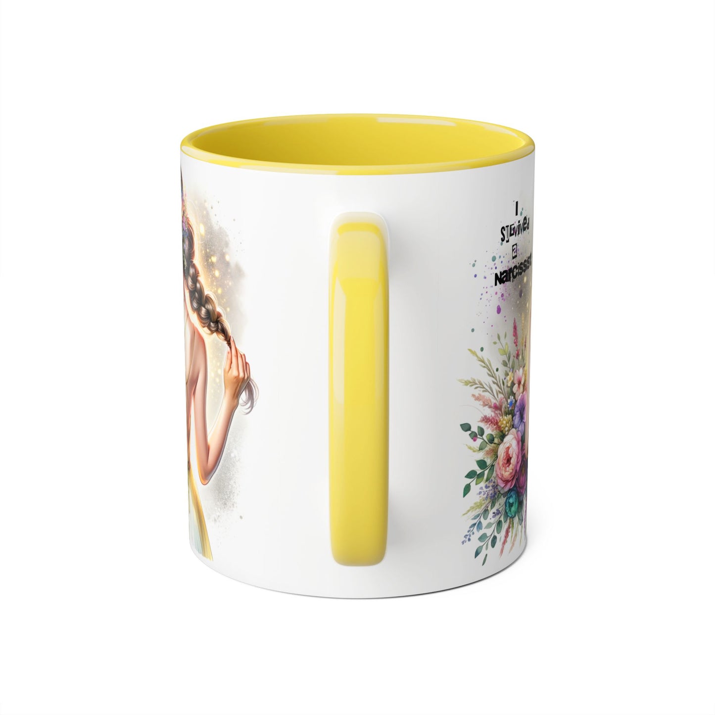 Floral Inspirational Mug, Gift for Friends, Self-Love Motivational Coffee Cup, Women's Empowerment, Birthday Present