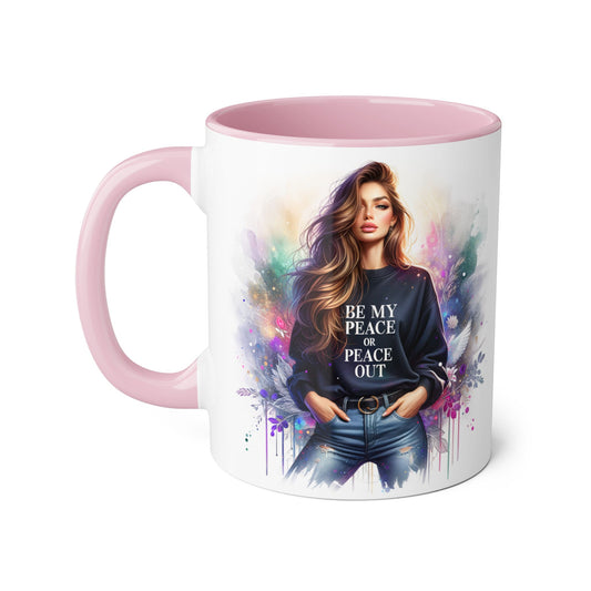 Be My Peace or Peace Out Accent 11oz Mug