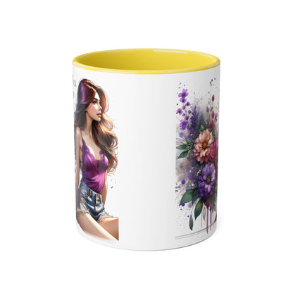 Yuck Fou Artistic Accent Mug - Vibrant Floral Design, Inspirational Gift, Coffee Lovers, Unique Home Decor, Perfect for Birthdays