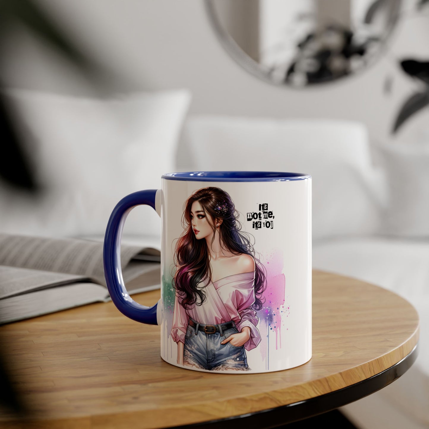 It's Not Me, It's You Humoristic Vibrant Accent Mug, Espresso Lover's Gift, Stunning Art Print Mug, Unique Coffee Cup, Colorful Tea Mug, Perfect for Birthdays, Cozy Vibes