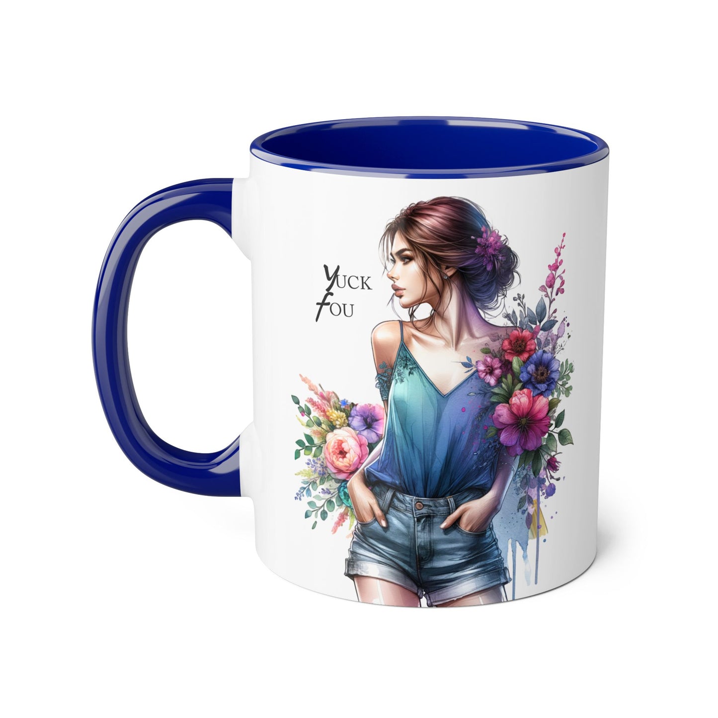 Yuck Fou Floral Art Accent Mug | Stylish Gift for Coffee Lovers, Housewarming, Birthdays, Creative Decor