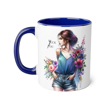 Yuck Fou Floral Art Accent Mug | Stylish Gift for Coffee Lovers, Housewarming, Birthdays, Creative Decor