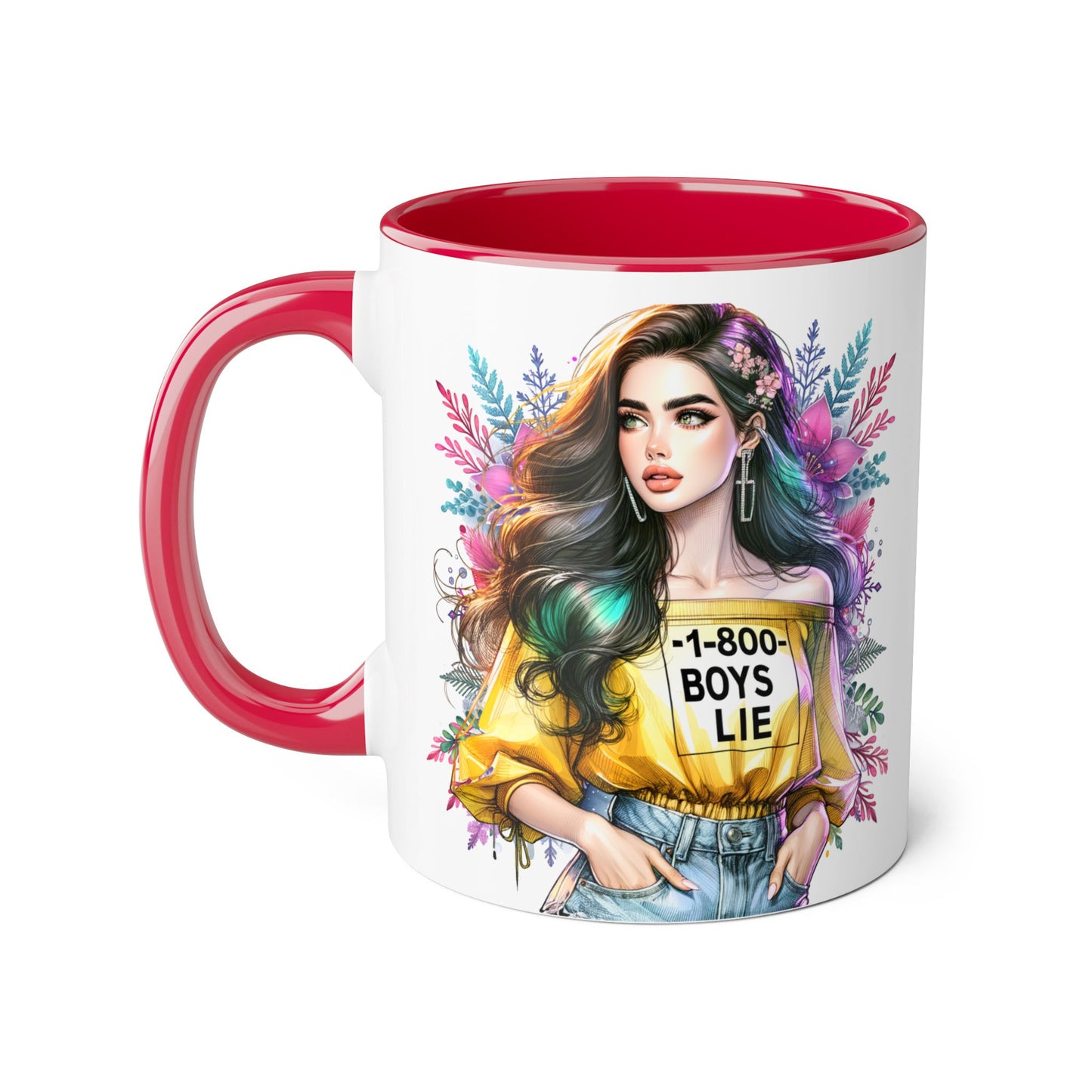 1-800-BOYS-LIE Chic Floral Accent Mug, 11oz Coffee Cup, Cute Gift for Her, Trendy Floral Drinkware, Ideal for Birthdays, Best Friend Gift, Unique [...]