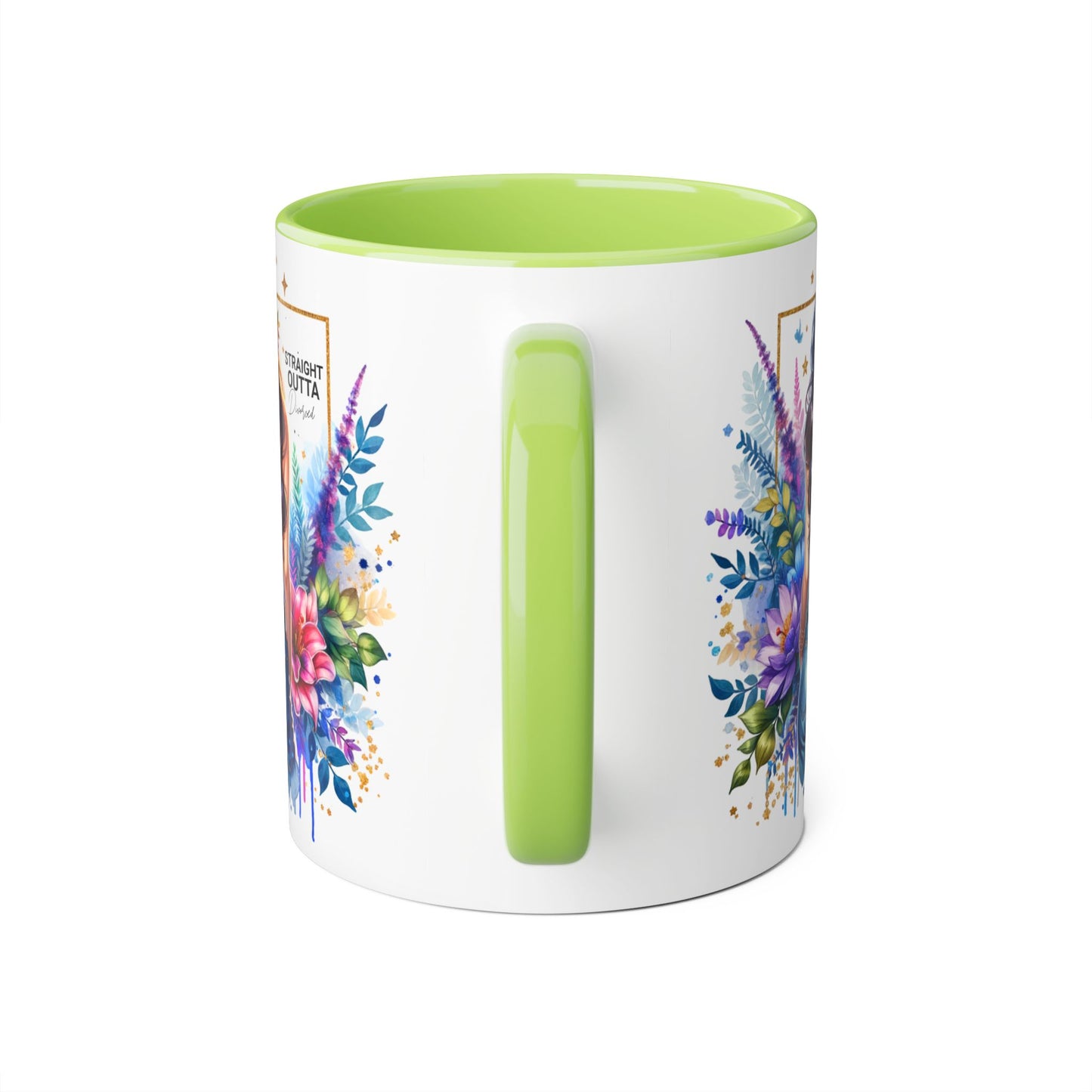 Straight Outta Divorced Humoristic Vibrant Floral Mug for Coffee Lovers, Straight Outta, Gift for Her, Inspirational Drinkware, Perfect for Birthdays, Celebrations