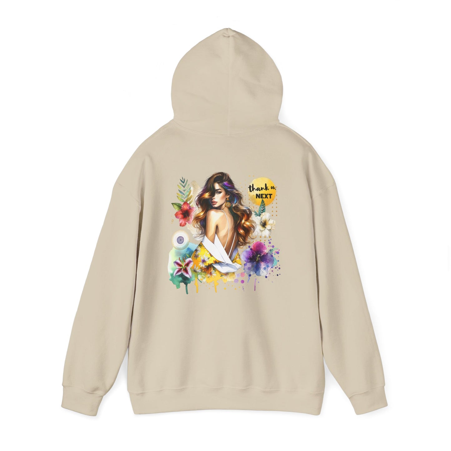Thank U, Next Colorful Graphic Hooded Sweatshirt, Cozy Unisex Hoodie, Trendy Streetwear, Personalized Gift, Summer Vibes, Art-Inspired Fashion