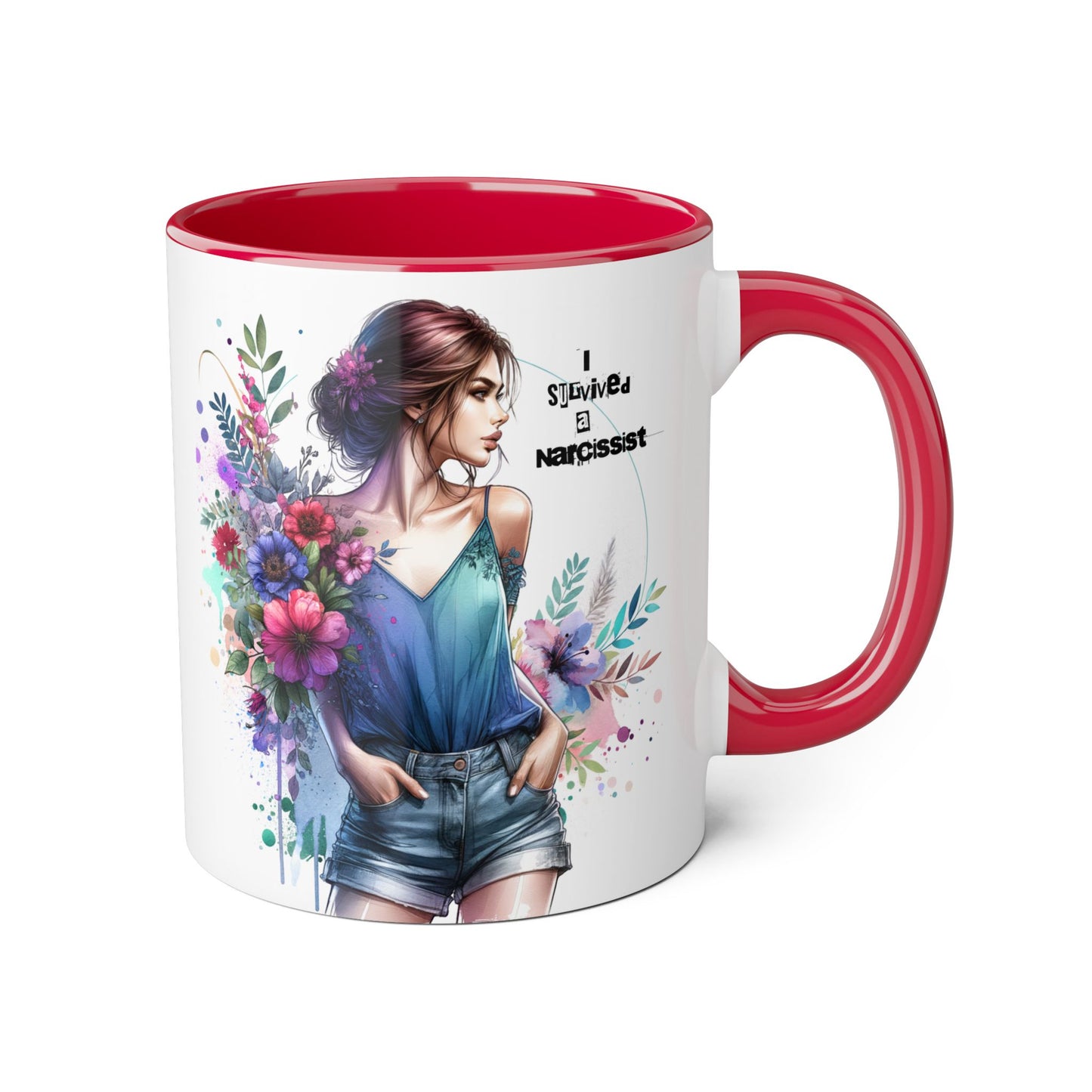 Floral Art Accent Mug - Stay Wild & Nameless, Bohemian Coffee Cup, Floral Gift for Her, Unique Home Decor, Mug for Tea Lovers