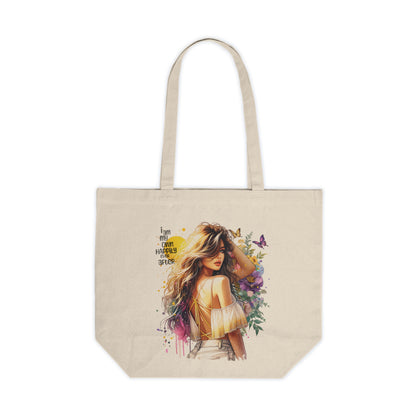 I Am My Own Happily Ever After Stylish Canvas Shopping Tote | Floral Art, Eco-Friendly Bag, Gift for Her, Quote Tote, Reusable Grocery Bag, Trendy Handbag
