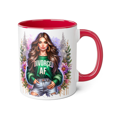 Stylish Accent Mugs for Empowering Sips, Floral Artwork, Perfect Gift for Divorced Friends, Motivational Tea or Coffee Cup