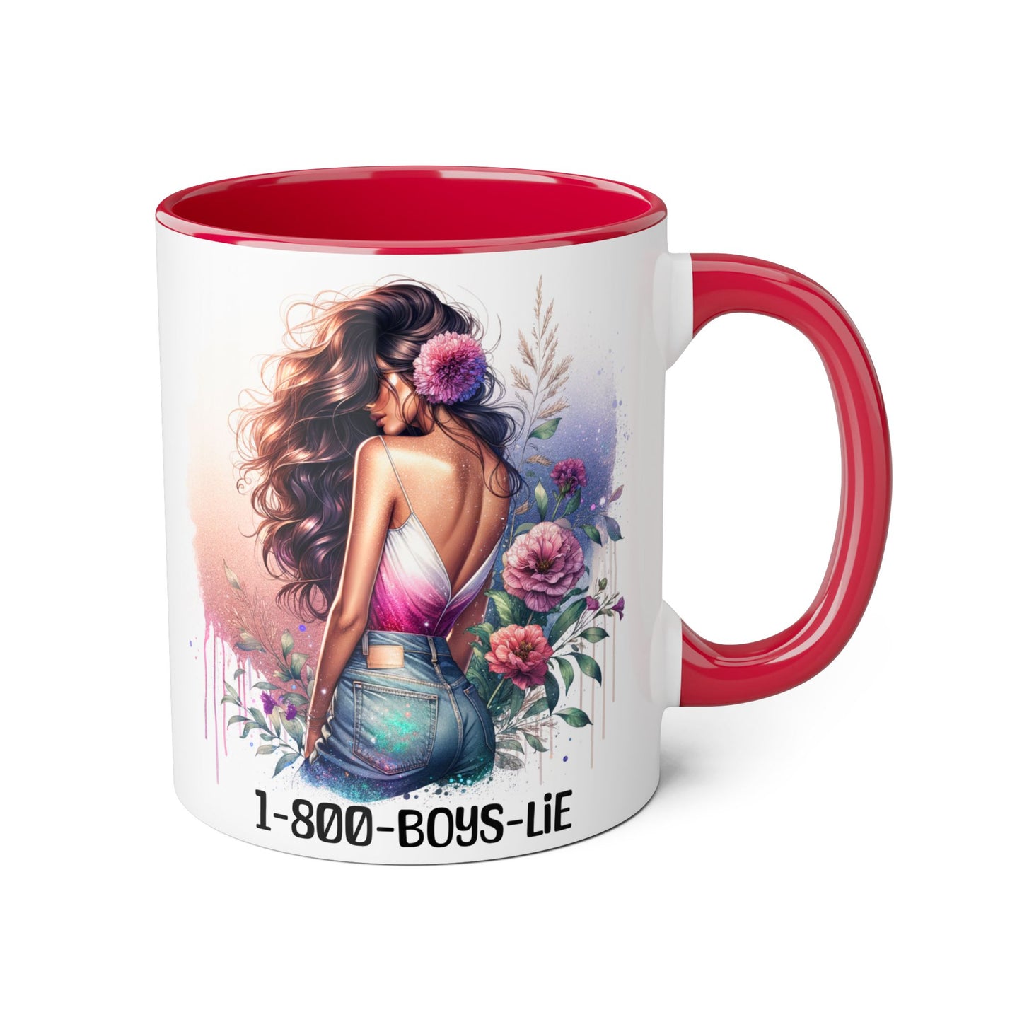 Chic Accent Mugs for Trendsetters, Floral Design Coffee Cup for Girls, 1-800-BOYS-LIE Gift for Friends, Cute 11oz Tea Mug, Stylish [...]