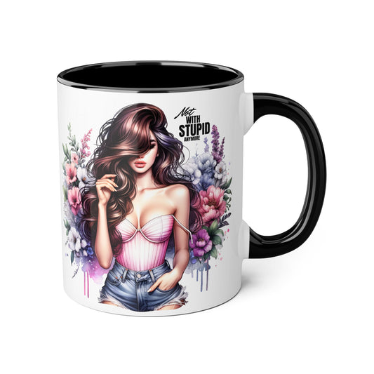 Mug - Not With Stupid Anymore Humoristic 11oz Accent Mug