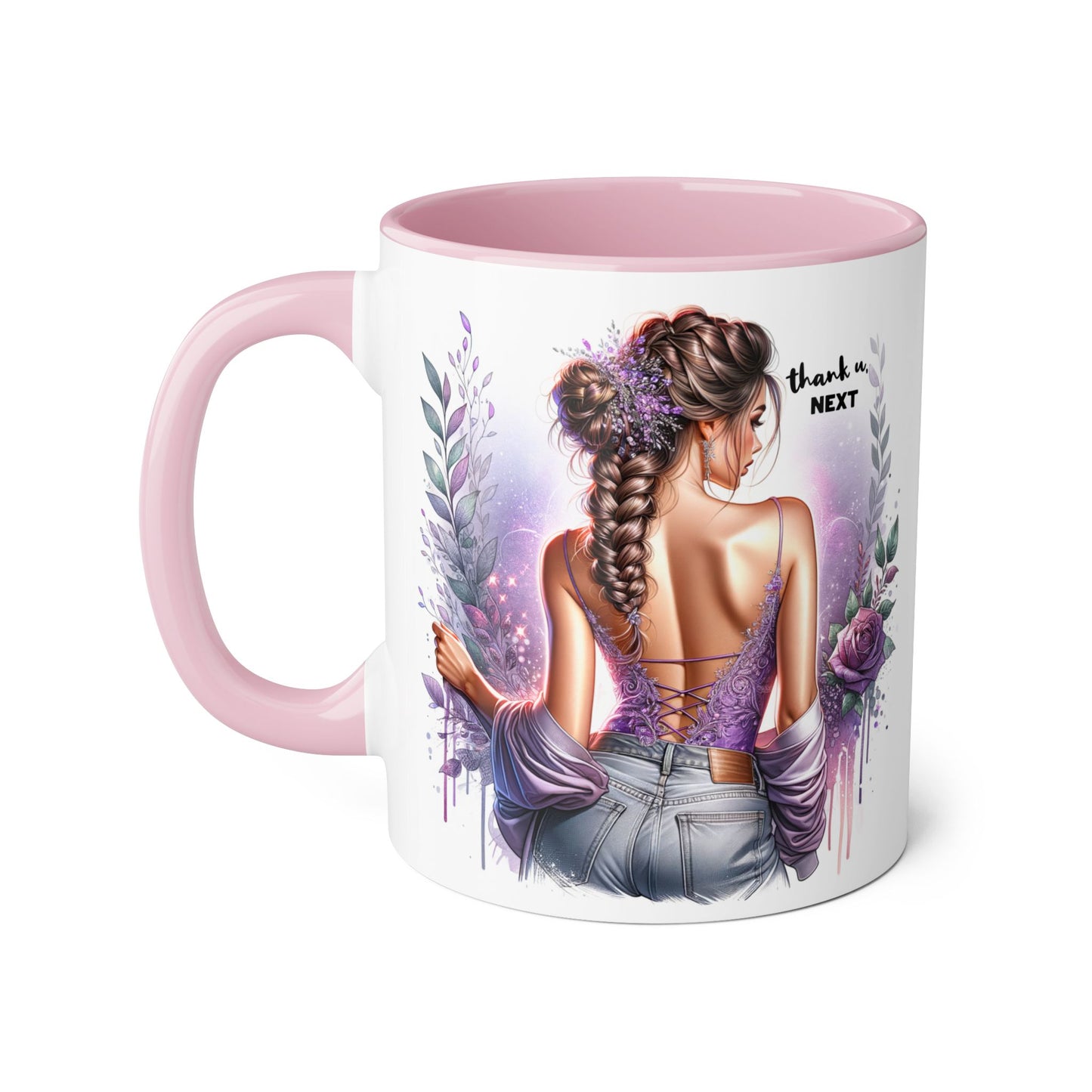 Thank U, Next Accent Mug | Inspirational Coffee Cup, Yoga Gift, Meditation Mug, Unique Home Decor, Self-Care Present