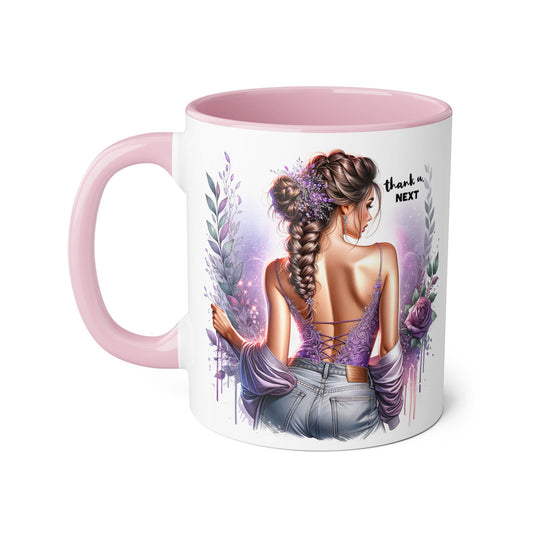Thank U, Next Accent Mug | Inspirational Coffee Cup, Yoga Gift, Meditation Mug, Unique Home Decor, Self-Care Present