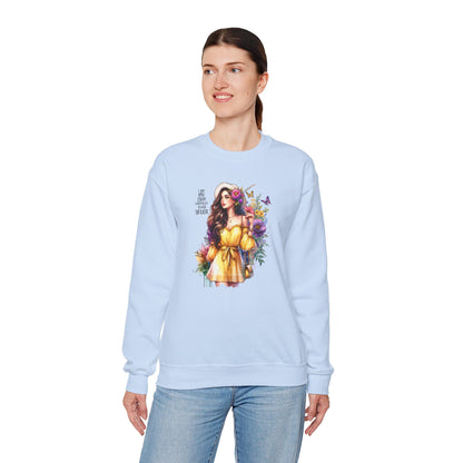 I Am My Own Happily Ever After  Floral Goddess Crewneck Sweatshirt - Boho Chic, Cozy Style, Perfect for Spring, Gift for Her, Casual Wear, Everyday Comfort