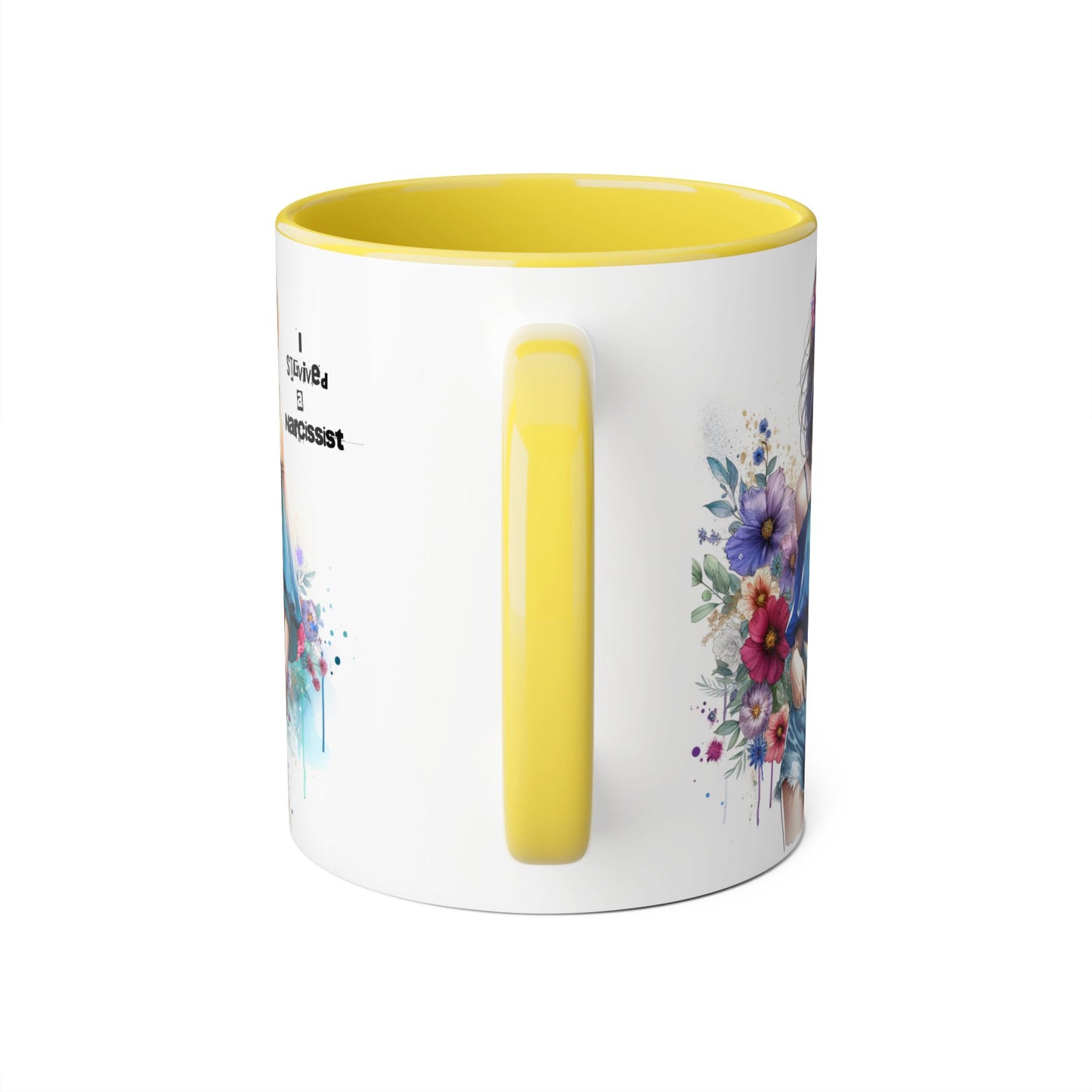 Stylish Floral Accent Mug, Trendy Coffee Cup, Gift for Her, Birthday Mug, Inspirational Drinkware
