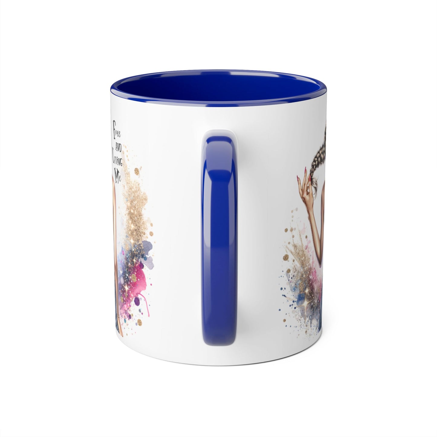 Free and Loving Me Accent Mug, Empowering Coffee Cup, Inspirational Gift, Unique Women’s Mug, Morning Motivation