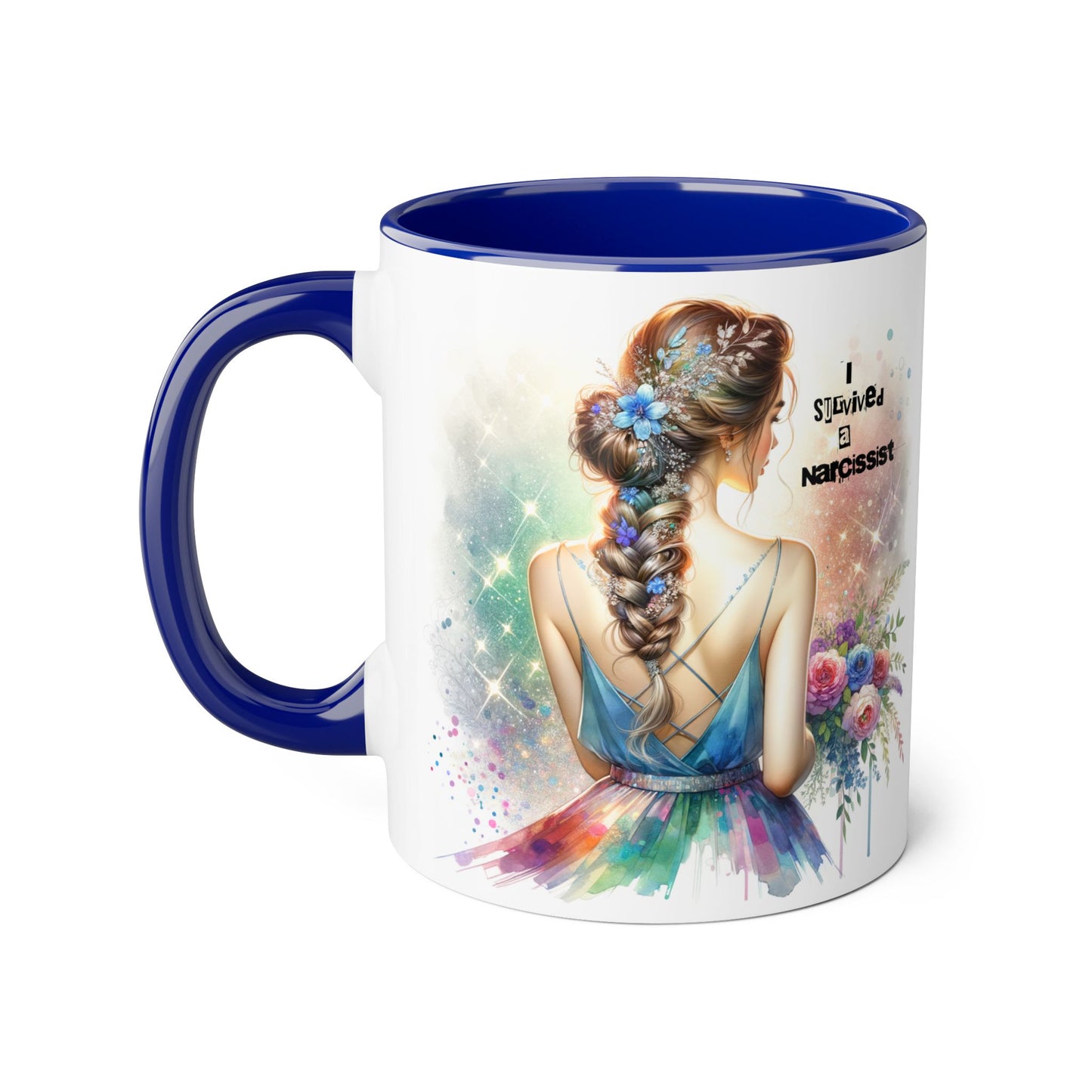 Beautiful Artistic Accent Mug - Unique Coffee Cup for Women, Gift for Her, Bohemian Style Drinkware, Perfect for Birthdays and Celebrations