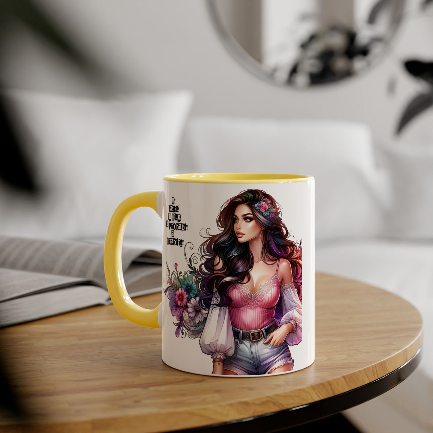 Funny Accent Mug - My Taste in Men is Probably a Disability Humor 11oz Cup