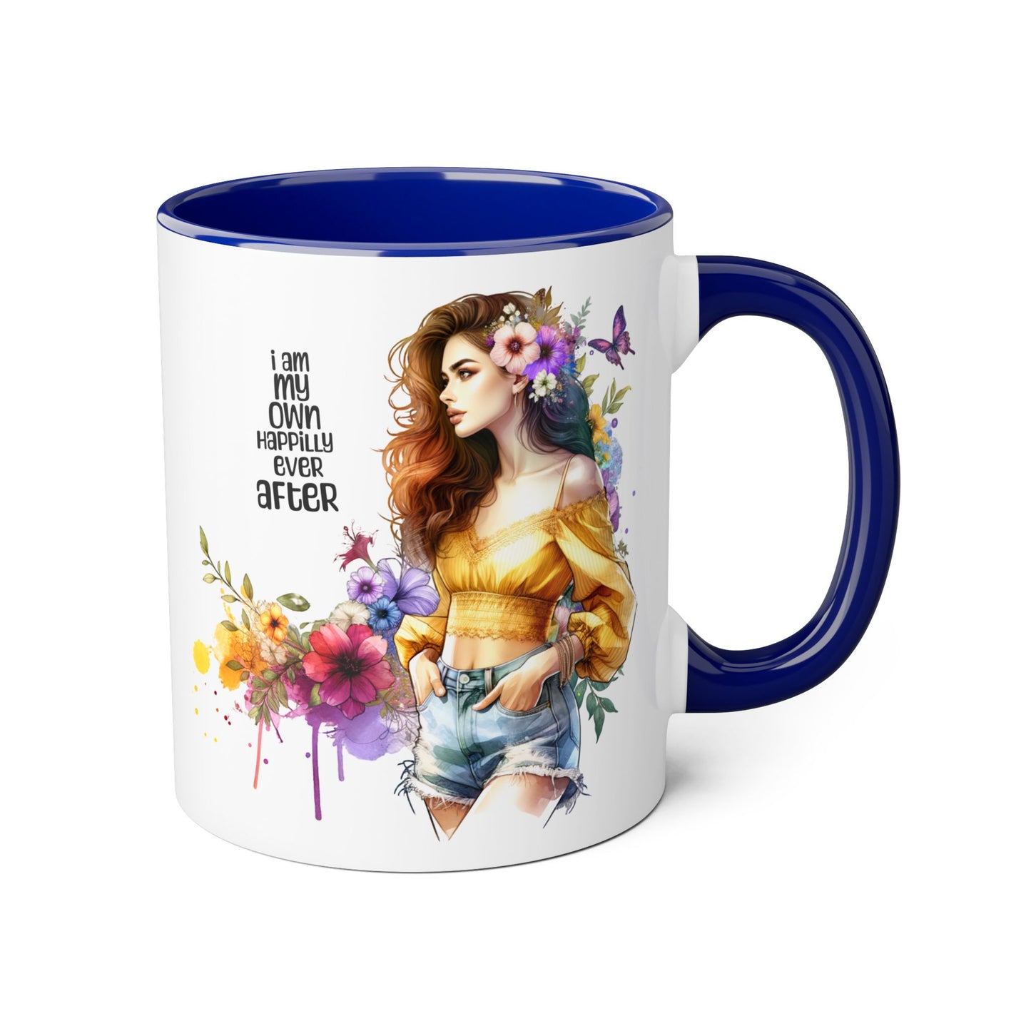 I Am My Own Happily Ever After Empowering Floral Mug, Perfect Gift for Self-Love, Coffee Lovers, or Celebrations like Birthdays and Weddings