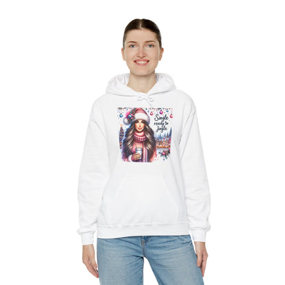 Christmas Hooded Unisex Sweatshirt - Single And Ready to Jingle