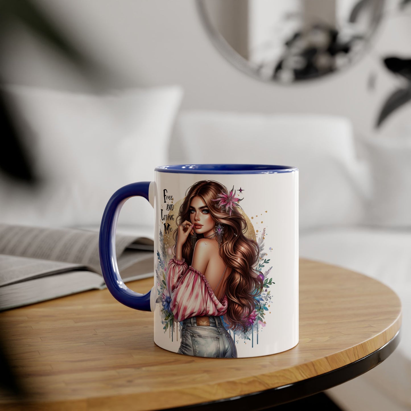 Bohemian Accent Mug, 11oz Coffee Cup for Free-Spirited Souls, Gift for Her, Artful Drinkware, Inspirational Coffee Mug