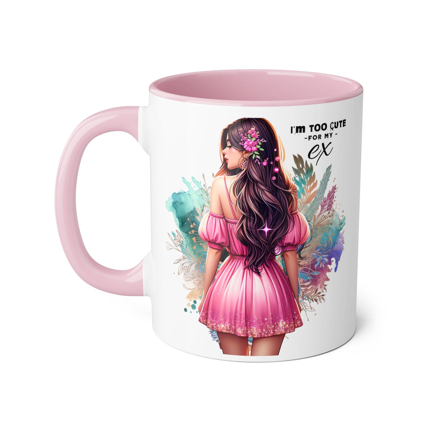 I'm Too Cute For My Ex Accent Mug featuring Cute Design for Sip and Style Lovers, Gift for Friends, Home Decor, Coffee Lovers, Tea Enthusiasts