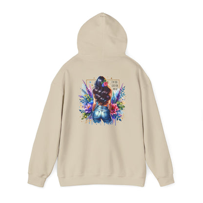 I'm Too Cute For My Ex Vibrant Art Hooded Sweatshirt - Cozy Unisex Sweatshirt, Floral Design, Gift for Her, Fashionable Layer, Casual Wear, Stylish Comfort