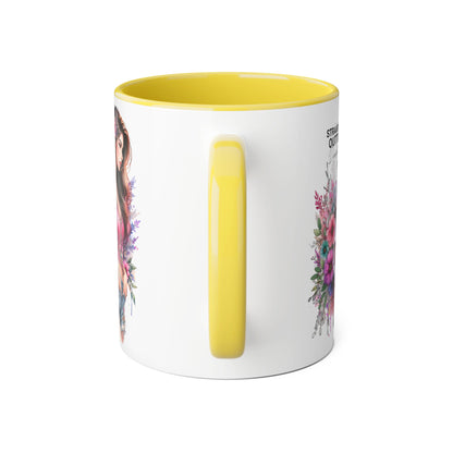 Straight Outta Divorced Humoristic Floral-Inspired Accent Mug, Perfect for Gifts, Home Decor, Coffee Lovers, Tea Enjoyers