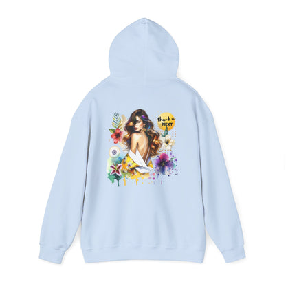 Thank U, Next Colorful Graphic Hooded Sweatshirt, Cozy Unisex Hoodie, Trendy Streetwear, Personalized Gift, Summer Vibes, Art-Inspired Fashion