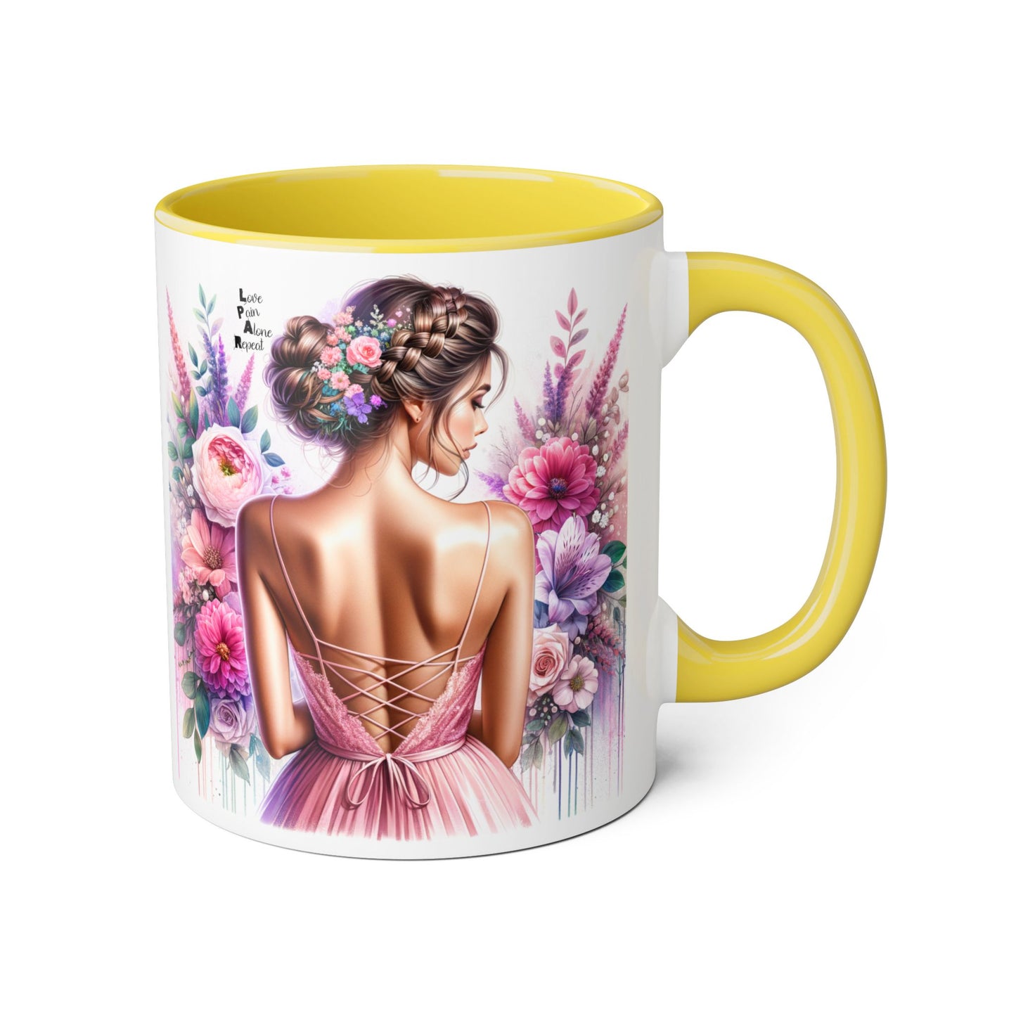 Floral Elegance Mug - Inspirational Coffee Cup, Gift for Her, Wedding Favor, Valentine's Day, Home Decor