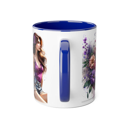 Chic Floral Accent Mug - Perfect for Coffee Lovers, Gift for Her, Home Decor, Floral Art Mug, Unique Drinkware