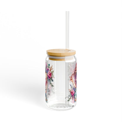I Am My Own Happily Ever After Floral Sipper Glass, 16oz - Stylish Water Bottle for Everyday Use, Floral Drinkware, Summer Hydration, Eco-friendly Gift, Kitchen [...]