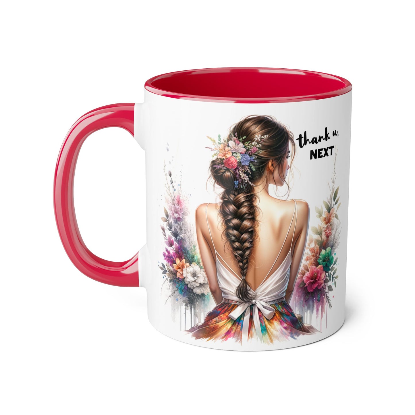 Thank U, Next Floral Thank You Accent Mug - Ideal Gift for Friends, Home Decor, Coffee Lovers, Birthday, Appreciation Moments, Artful Drinkware
