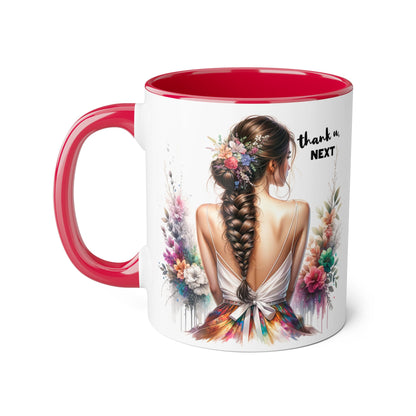 Thank U, Next Floral Thank You Accent Mug - Ideal Gift for Friends, Home Decor, Coffee Lovers, Birthday, Appreciation Moments, Artful Drinkware