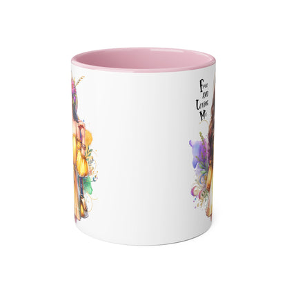 Free and Loving Me Vibrant Accent Mug, Colorful Coffee Cup for Self-Care