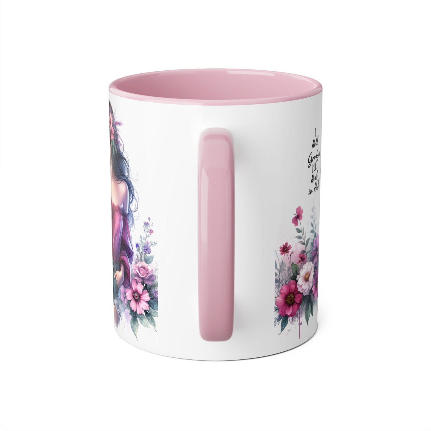 I Hold Grudges, I'll Heal in Hell Floral Accent Mug, Enjoy Your Favorite Drink in Style, Perfect Gift for Friends, Mother's Day, Birthday Celebrations, Tea or Coffee [...]