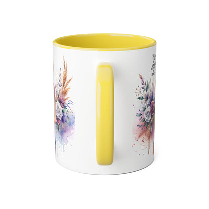 Money Can't Buy Happiness But It Can Buy Divorce Humoristic Floral Art Accent Mug, Inspirational Gift for Her, Coffee Cup with Quotes, Unique Ceramic Drinkware, Mother's Day Present