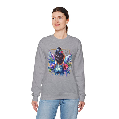 I'm Too Cute For My Ex Floral Art Crewneck Sweatshirt - Stylish, Cozy Unisex Sweatshirt for Casual Wear, Gift for Her, Fashion Trend, Inspirational Quote