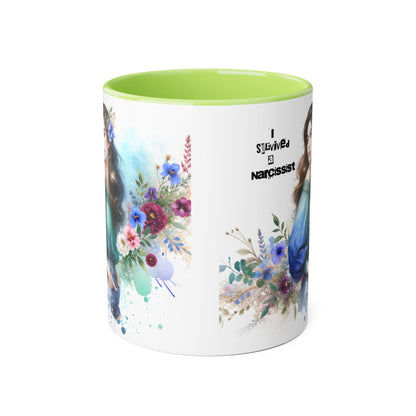Survivor Accent Mug, Inspirational Gift Mug, Unique Art Coffee Cup, Self-Care Mug for Her, Perfect for Friendship, Recovery Gift