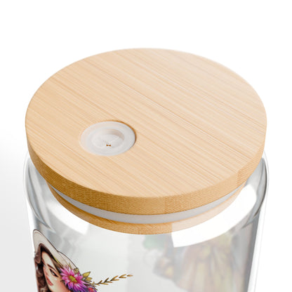 I Don't Make Mistakes, I Date Them Stylish Sipper Glass, 16oz: Eco-Friendly Drinkware, Floral Design Tumbler, Perfect for Gifts, Parties, Summer Drinks