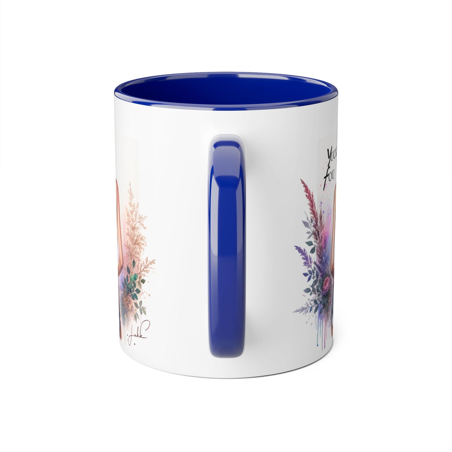 Yuck Fou Stylish Floral Accent Mug, Gift for Friends, Motivational Coffee Cup, Cute Home Decor, Art Lover's Mug, Perfect for Holidays
