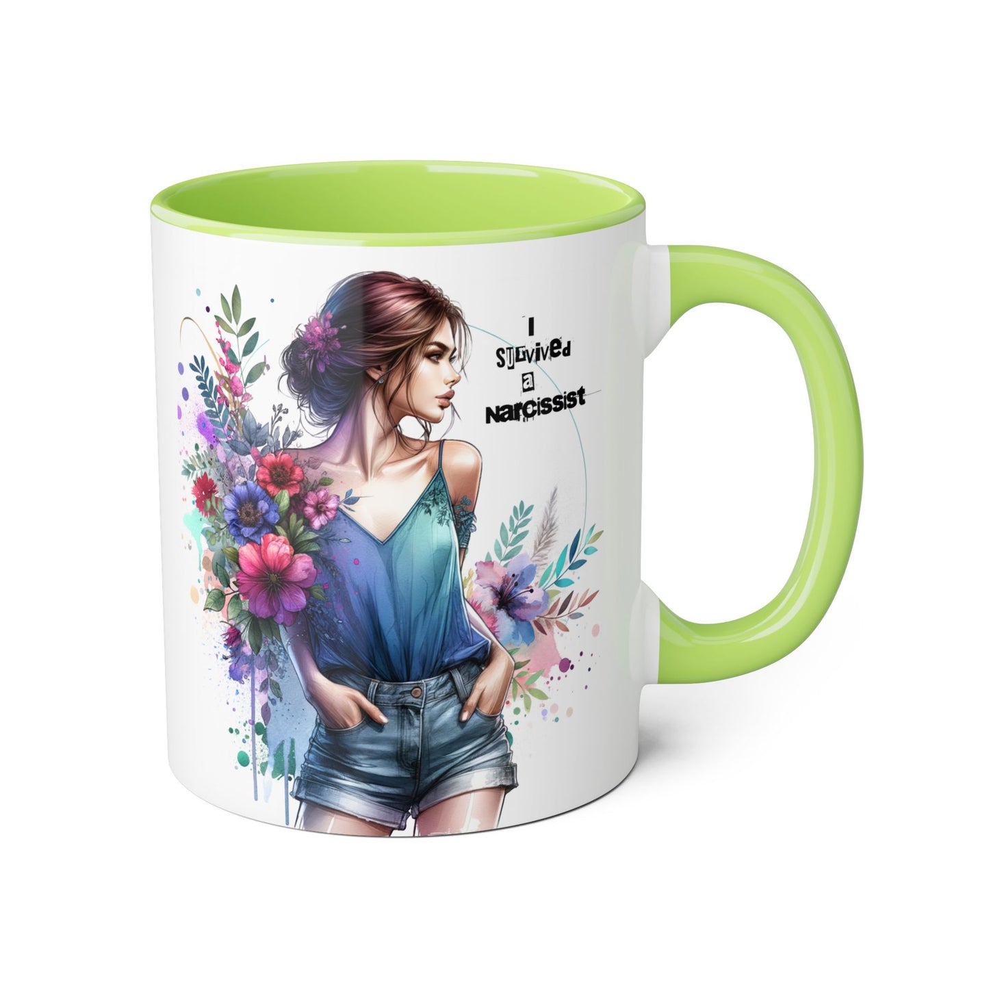 Floral Art Accent Mug - Stay Wild & Nameless, Bohemian Coffee Cup, Floral Gift for Her, Unique Home Decor, Mug for Tea Lovers